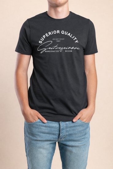 T-shirt da uomo in cotone, grigio