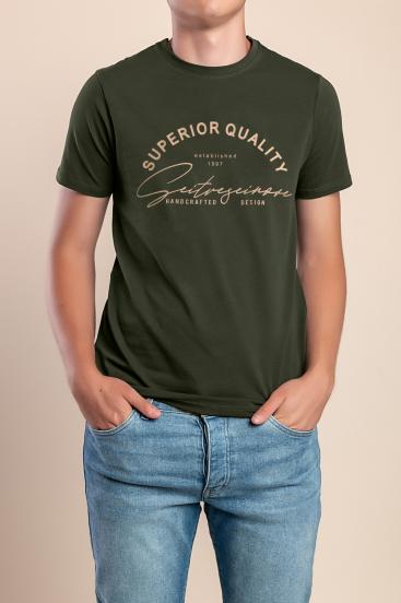 T-shirt da uomo in cotone, oliva