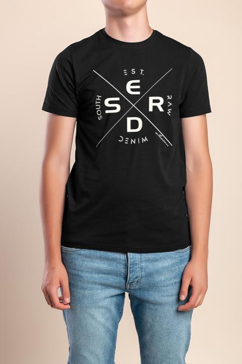 T-shirt da uomo in cotone, nero
