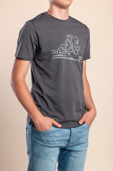 T-shirt da uomo in cotone con stampa, grigia