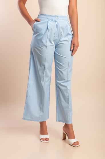 Pantaloni di Cotone, Azzurro Chiaro