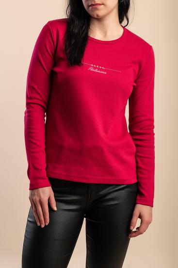 Top in cotone con dettaglio decorativo, bordeaux