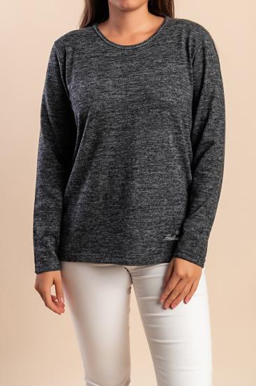 Maglione con dettaglio decorativo, grigio