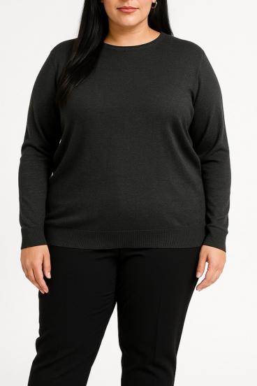Maglione taglia forte, grigio scuro
