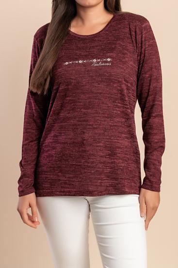 Maglione con dettaglio decorativo, bordeaux