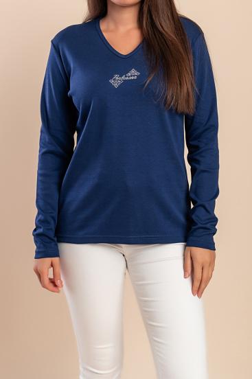 Top in cotone, blu
