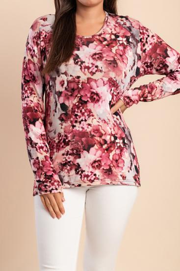 Top stampato, rosa