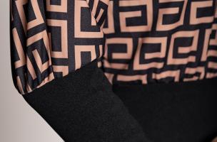 Elegante mini abito con stampa geometrica Lenta, nero