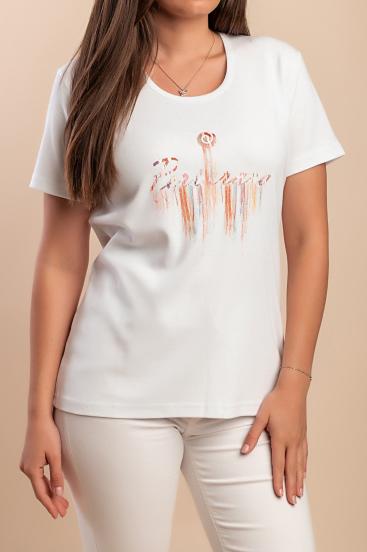 T-shirt in cotone con stampa, bianca