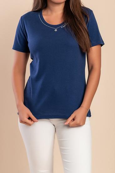 T-shirt in cotone, blu scuro