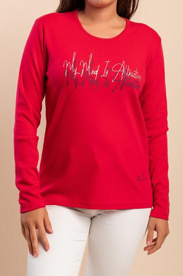 Maglia in cotone a maniche lunghe, rosa