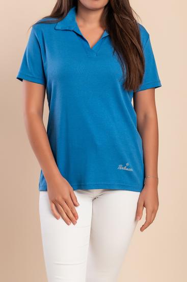 T-shirt in cotone a maniche corte, blu
