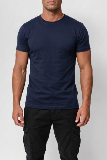 T-shirt da uomo in cotone, blu scuro