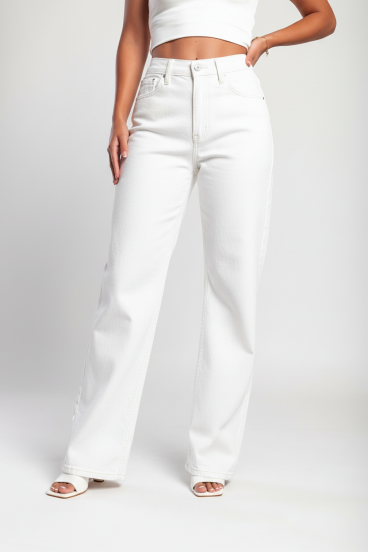 "Luxe jeans" Jeans super elasticizzati a vita alta con gambe larghe