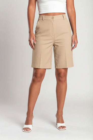"Jeans Luxe" Bermuda in Cotone a Vita Alta