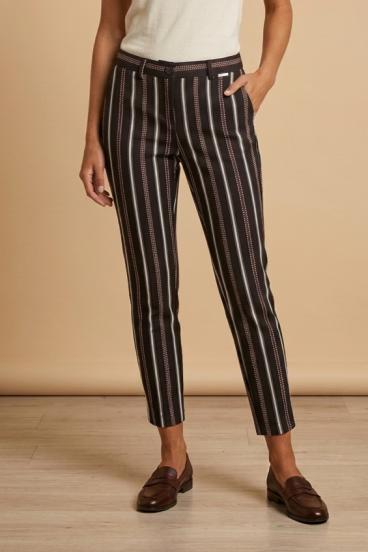 Eleganti pantaloni lunghi a righe, neri