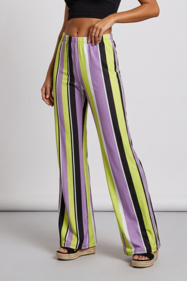Eleganti pantaloni lunghi a righe, verdi