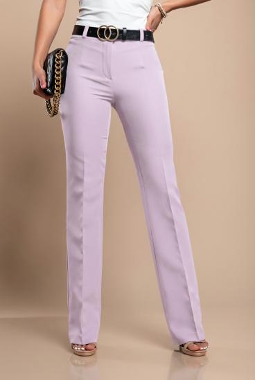 Pantaloni eleganti lunghi con gambe dritte, lilla polveroso