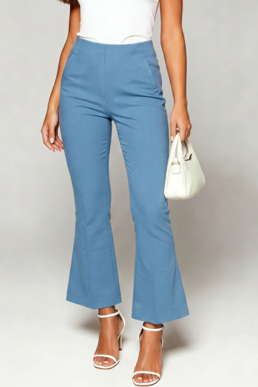 Pantaloni a zampa eleganti, azzurro chiaro