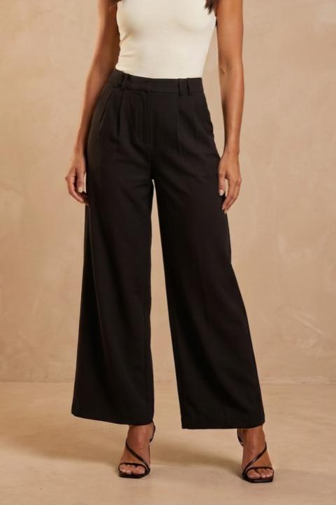 Pantaloni lunghi a gamba larga, neri