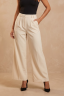 Pantaloni lunghi a gamba larga, crema
