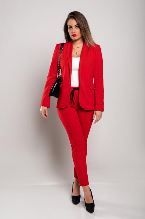Completo pantalone e blazer elegante Estrena, rosso