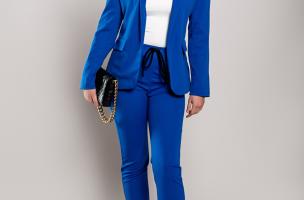 Completo monocromatico elegante pantalone e blazer Estrena, blu