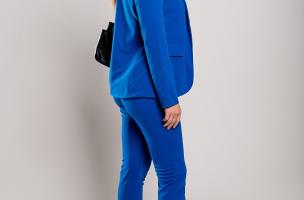 Completo monocromatico elegante pantalone e blazer Estrena, blu