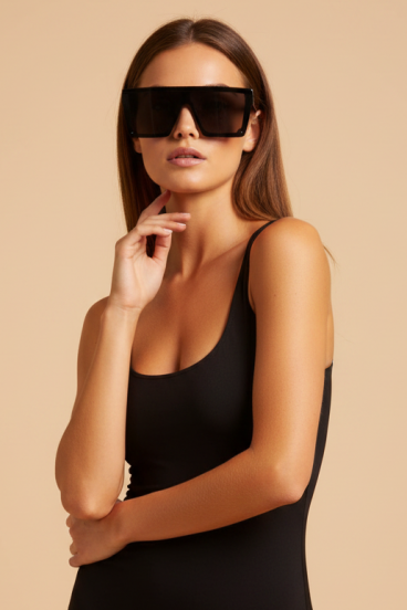 Occhiali da sole alla moda, neri