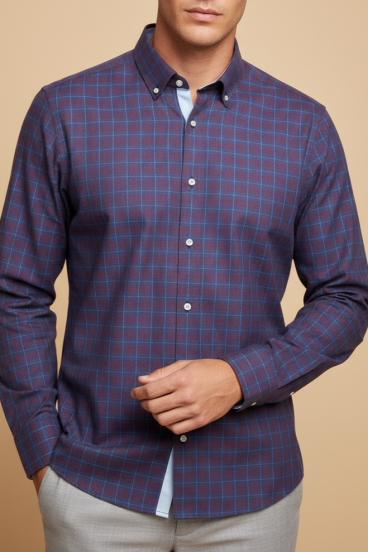 Camicia da uomo stampata, blu