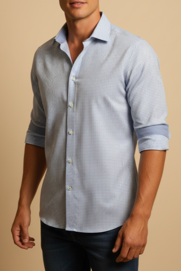 Camicia da uomo stampata, azzurro chiaro