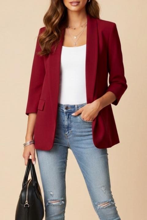 Blazer con maniche 3/4, Borgogna