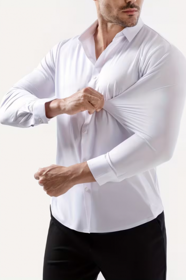 Camicia senza pieghe – elegante camicia da uomo senza bisogno di stirare, super elastica e traspirante, per look business, casual e quotidiani