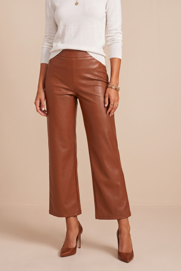 Pantaloni in ecopelle, Brandy