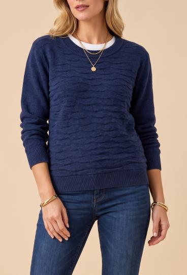 Maglione Donna Girocollo, Blu Scuro