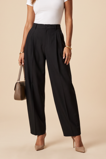 Pantaloni Eleganti a Sigaretta "Tailored Barrel", Neri