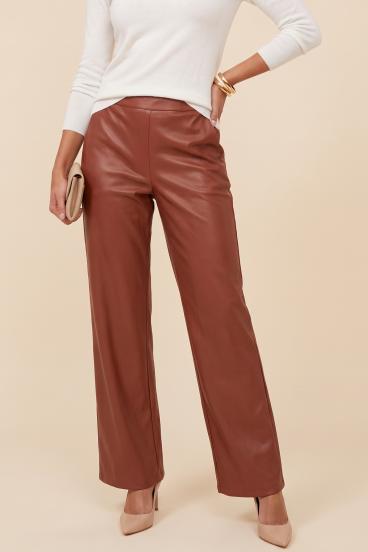Pantaloni in ecopelle, Brandy