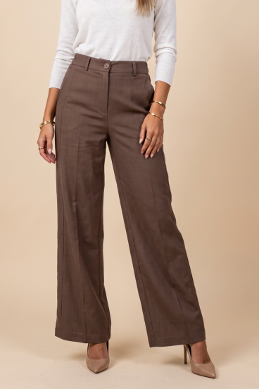 Pantaloni Eleganti a Gamba Dritta, Marroni