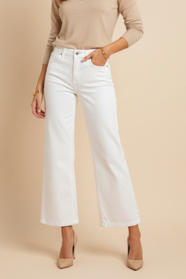 Pantaloni Larghi in Cotone, Bianchi