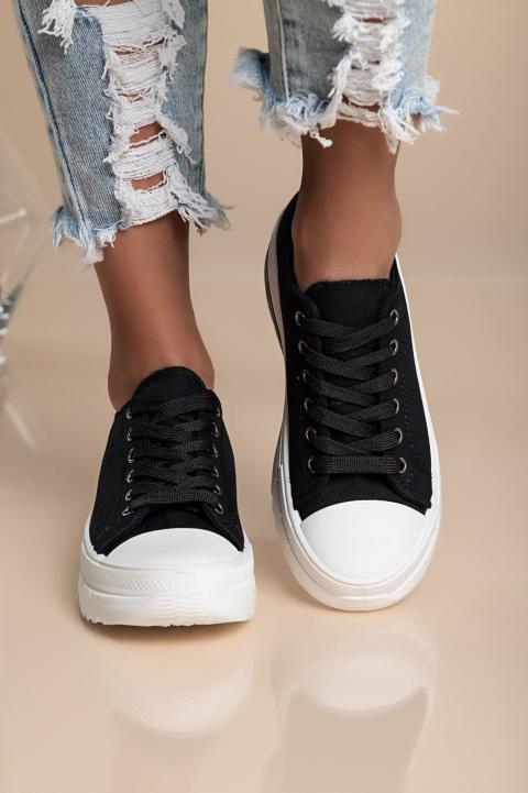 Sneakers con suola rialzata, colore nero