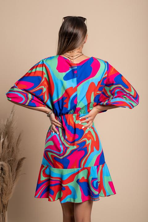 Elegante mini abito con stampa Toretta, multicolor