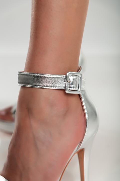 Sandali eleganti con tacco alto Lamezia, argento