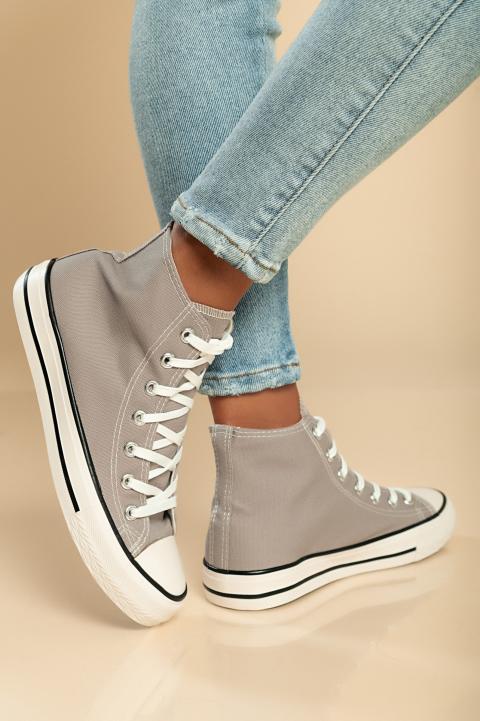 Sneaker alta fashion in tessuto, colore grigio