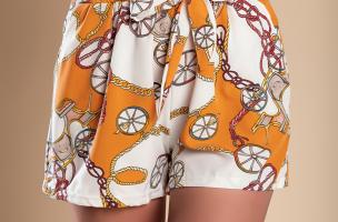 Pantaloncini stampati, arancione