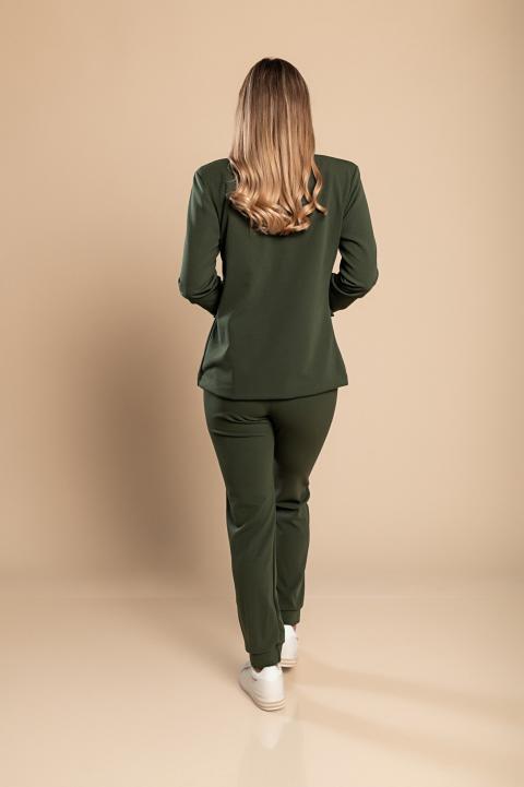 Completo giacca e pantalone elegante Estrena, verde oliva