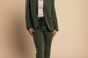 Completo giacca e pantalone elegante Estrena, verde oliva