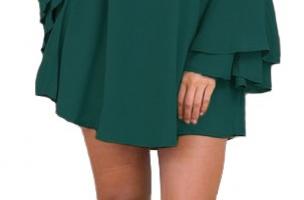Vestito mini con maniche a campana Rania, verde