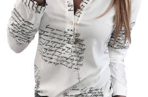 Camicia con scritte Orlena, bianca